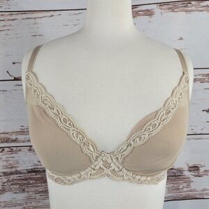 Natori Feathers Plunge Bra Cafe 30DDD